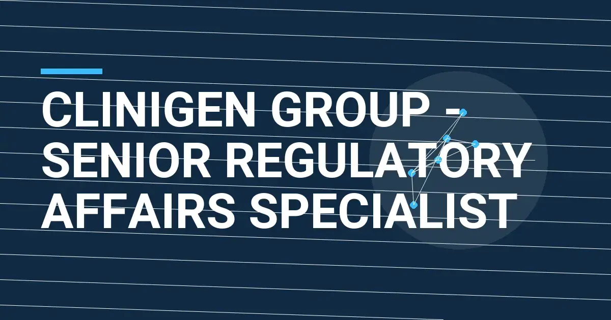 Clinigen Group - Senior Regulatory Affairs Specialist
