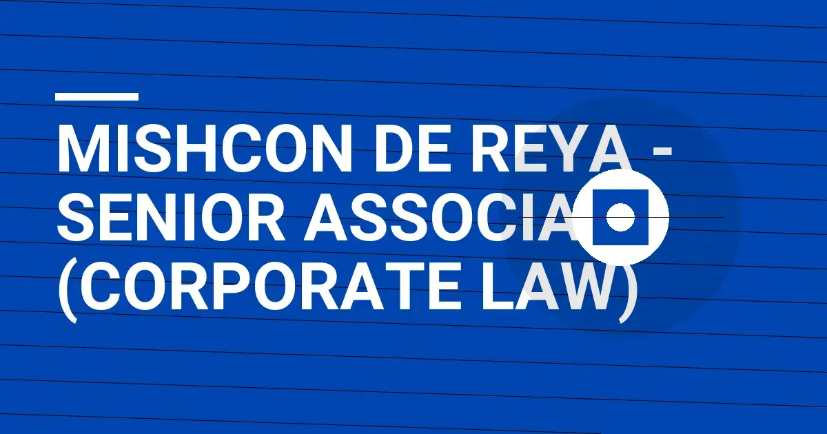 Mishcon de Reya - Senior Associate (Corporate Law)